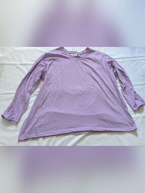 Country Store Long Sleeve V-Neck Lavender Purple Shirt